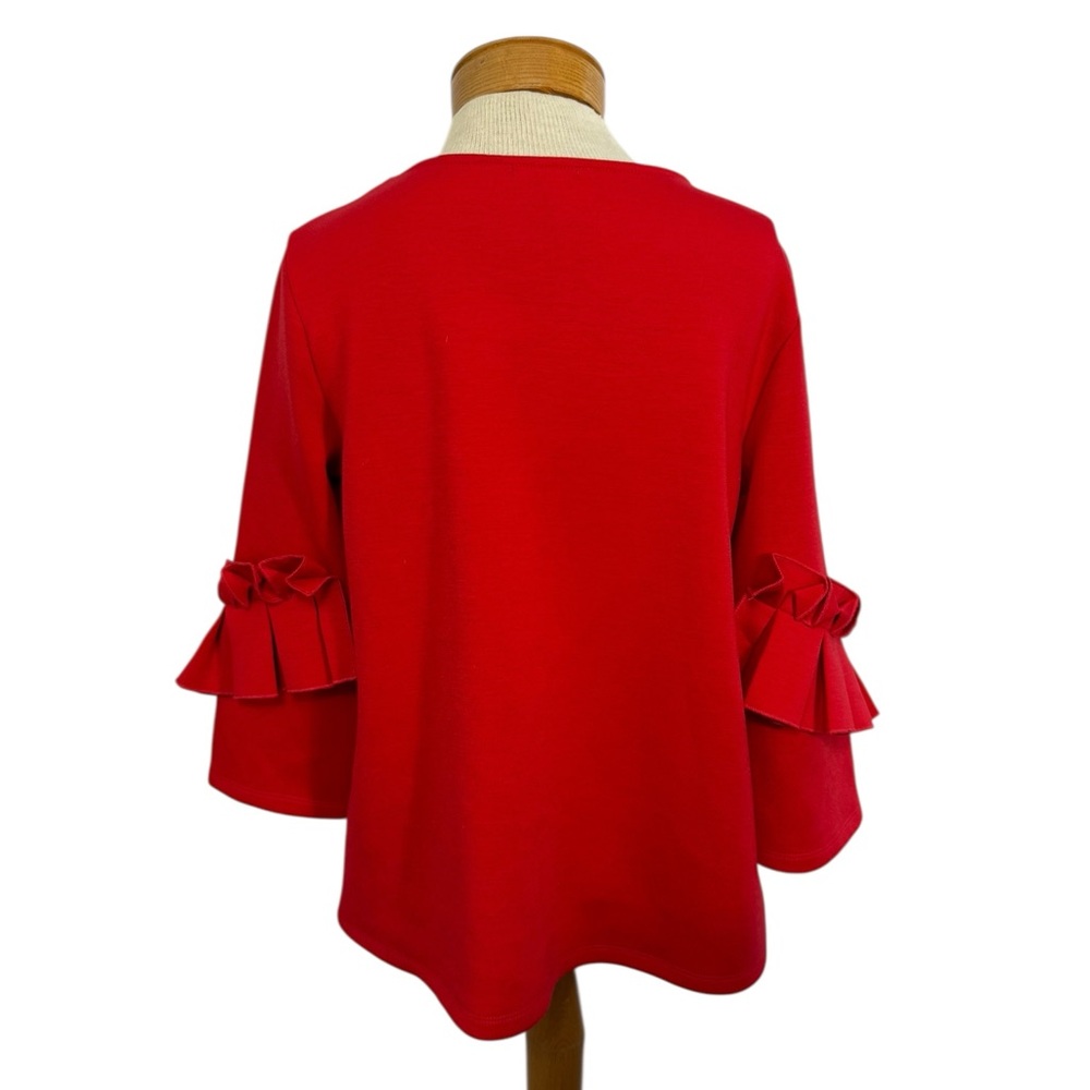 ✨ Halogen Red Ruffle-Sleeve Top | Size Small - Picture 4 of 8
